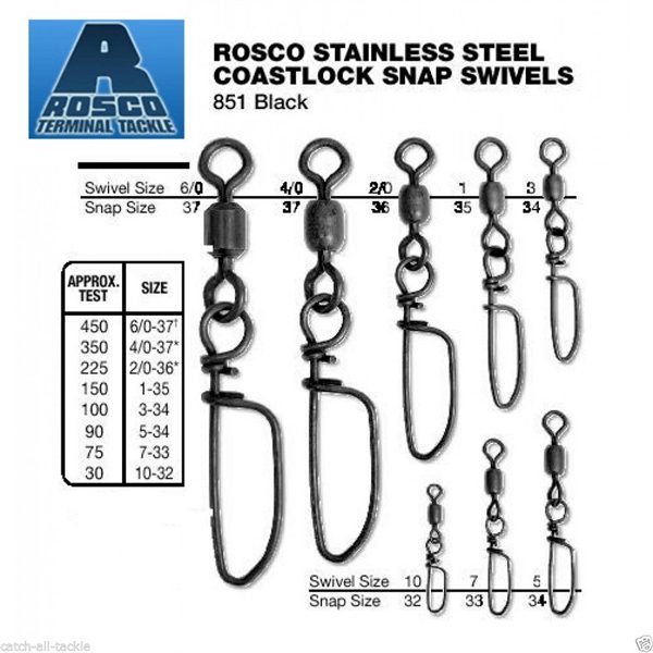 Rosco Coastlock Snap Swivels