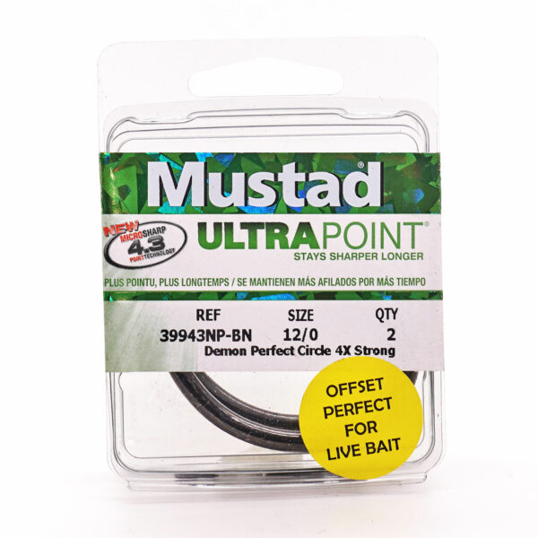 Mustad 4X Demon Perfect Offset Circle Hooks - Ringed